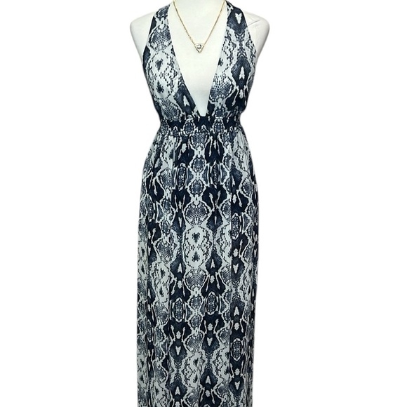 Show Me Your MuMu Snake Print Blue and White Maxi Dress - Picture 2 of 6